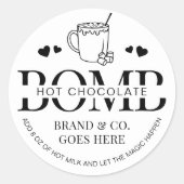 Hot Chocolate Bomb Minimalistische Cacao Instructi Ronde Sticker (Voorkant)