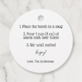 Hot-Chocolate Bomb Richtingen Label (Achterkant)