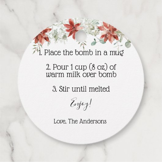 Hot-Chocolate Bomb Richtingen Label (Achterkant)