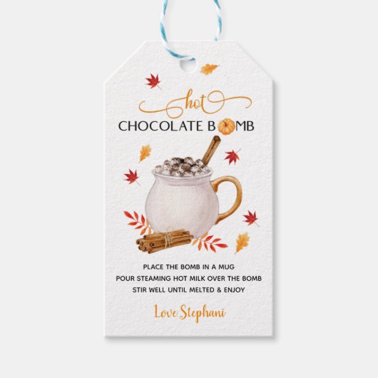 Hot Chocolate Bomb Thanksgiving Labels, cadeau Cadeaulabel (Voorkant)
