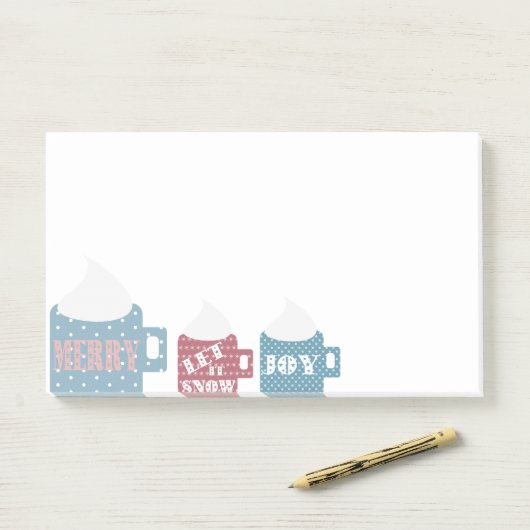 Hot-Chocolate Camp Mok Aangepast aangepast Post-it® Notes (Op bureau)