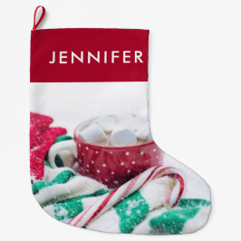 Hot Chocolate & Candy Cane Schattig Grote Kerstsok