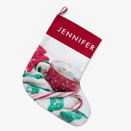 Hot Chocolate & Candy Cane Schattig Grote Kerstsok