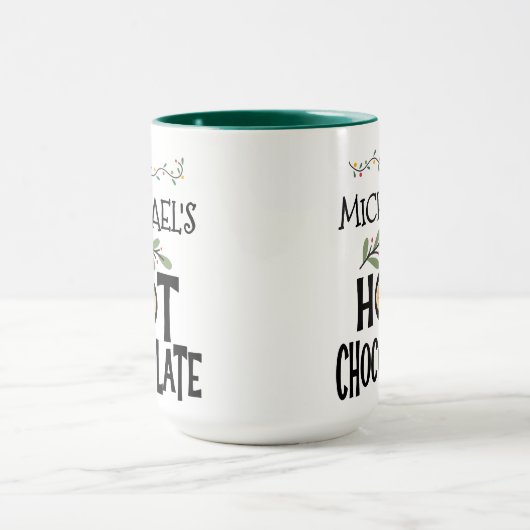 Hot Chocolate Christmas Gingerbread & Custom Name Mok (Midden)