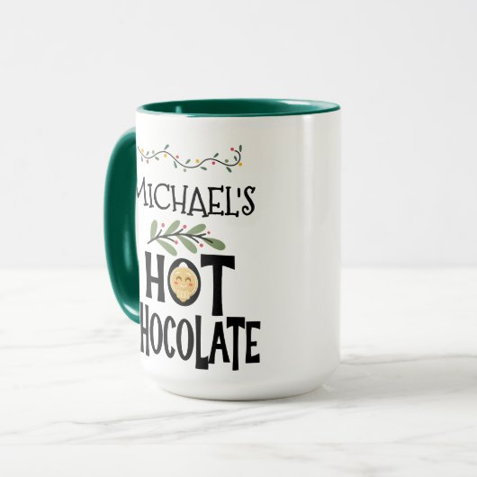 Hot Chocolate Christmas Gingerbread & Custom Name Mok (Voorkant links)