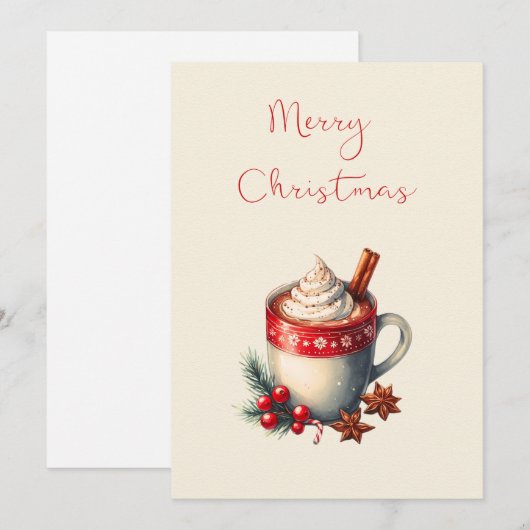 Hot Chocolate Christmas Kaart (Voorkant / Achterkant)