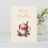 Hot Chocolate Christmas Kaart (Staand voorkant)