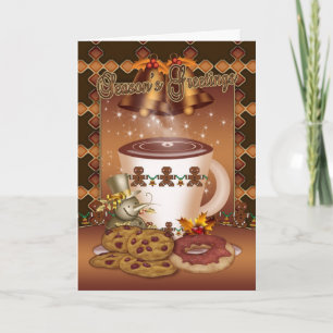 Hot Chocolate Christmas Kaart Bells en Holly