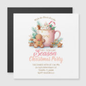 Hot Chocolate Christmas Magnet Party Invitation  Magnetische Uitnodiging (Voorkant / Achterkant)