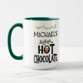 Hot Chocolate Christmas Rendier & Aangepaste naam Mok (Links)