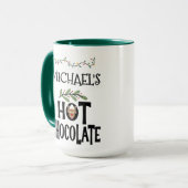 Hot Chocolate Christmas Rendier & Aangepaste naam Mok (Voorkant links)