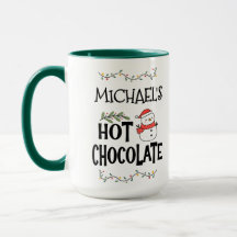 Hot Chocolate Christmas Snowman & aangepaste naam