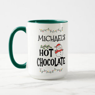 Hot Chocolate Christmas Snowman & aangepaste naam Mok