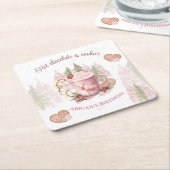 Hot Chocolate Christmas verjaardagspapier Onderzet Kartonnen Onderzetters (Schuin)