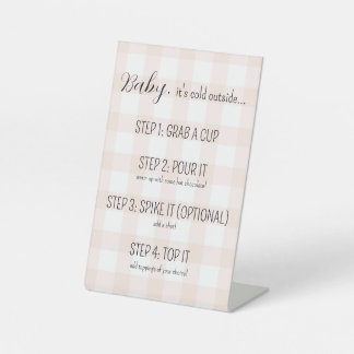 Hot Chocolate / Cider Bar Teken voor Baby shower Reclamebord Met Voetstuk