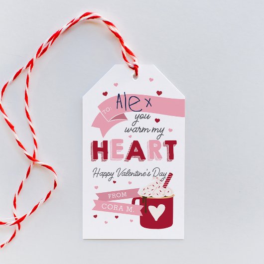 Hot Chocolate Classroom Valentijnsdag Kaart Cadeaulabel
