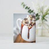 Hot Chocolate Close-up Foto Briefkaart (Staand voorkant)