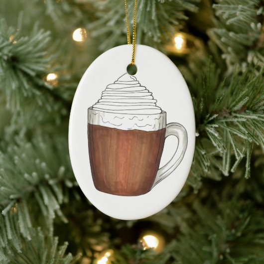 Hot Chocolate Cocoa Winter Kerstfeestdag Drink Keramisch Ornament (Boom)