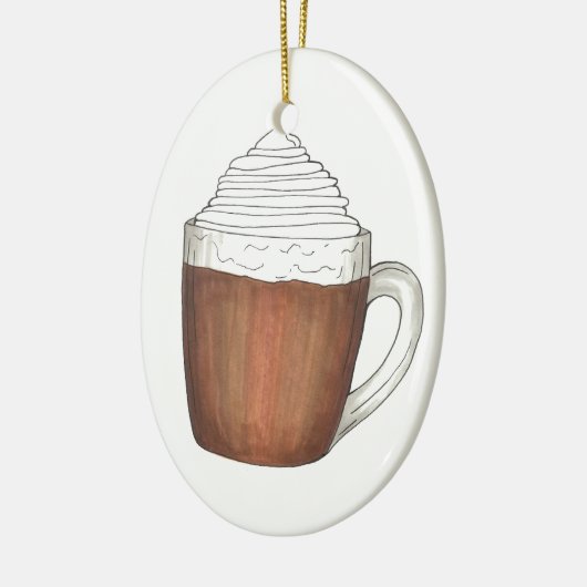 Hot Chocolate Cocoa Winter Kerstfeestdag Drink Keramisch Ornament (Links)