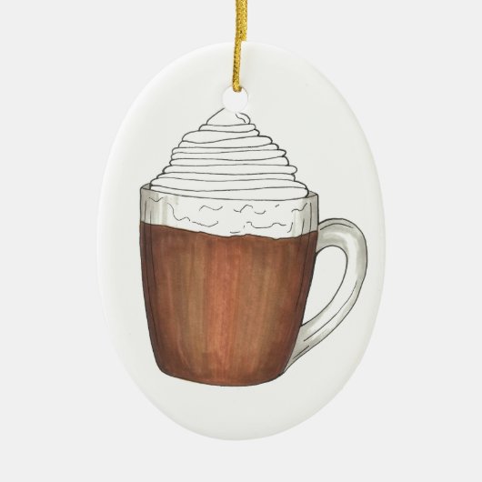 Hot Chocolate Cocoa Winter Kerstfeestdag Drink Keramisch Ornament (Voorkant)