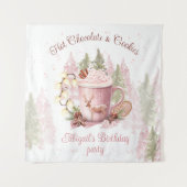 Hot Chocolate & Cookies Kerstmis Verjaardagsfeest Wandkleed (Voorkant)