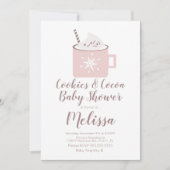 Hot Chocolate Cookies Mok Winter Baby shower Kaart (Voorkant)