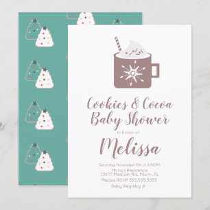 Hot Chocolate Cookies Mok Winter Baby shower Kaart
