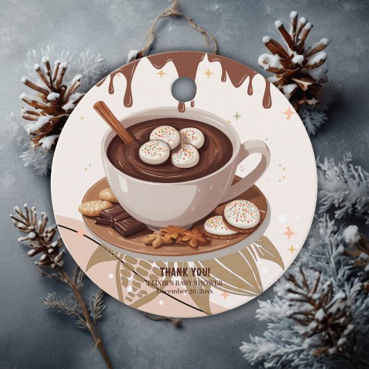 Hot Chocolate & Cookies Winter Baby shower Bedankjes Labels
