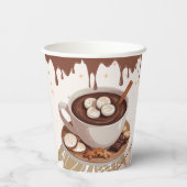 Hot Chocolate & Cookies Winter Baby shower Papieren Bekers (Achterkant)