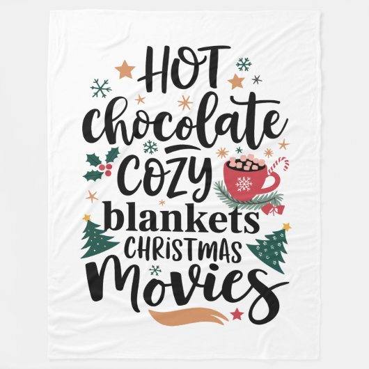 Hot Chocolate & Cozy Christmas Vibes Collection Fleece Deken (Voorkant)