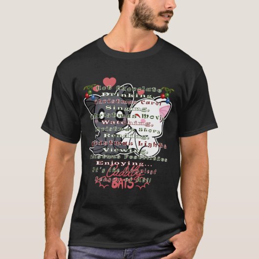 Hot Chocolate Drinking Happiest Season T-shirt (Voorkant)