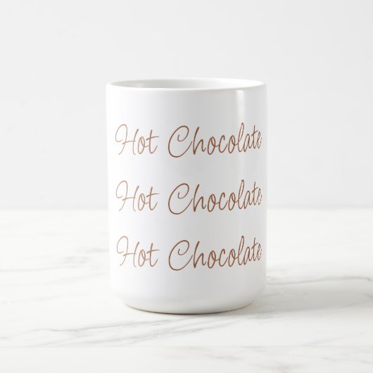 Hot Chocolate Eenvoudige Stijlvolle Script Typogra Koffiemok (Center)