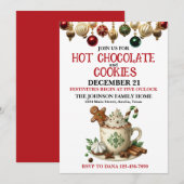 Hot Chocolate en Cookies Kerstfeest Kaart (Voorkant / Achterkant)