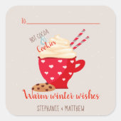 Hot Chocolate en Cookies Square Sticker (Voorkant)