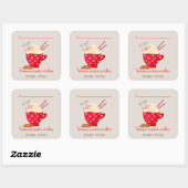 Hot Chocolate en Cookies Square Sticker (Vel)