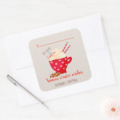 Hot Chocolate en Cookies Square Sticker (Envelop)