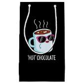 Hot Chocolate Funny Drink Pun Dark BG Klein Cadeauzakje (Voorkant)