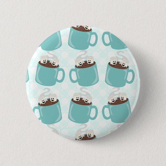 Hot Chocolate Happiness Patroon Ronde Button 5,7 Cm (Voorkant)