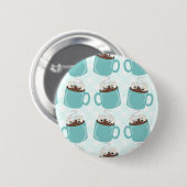 Hot Chocolate Happiness Patroon Ronde Button 5,7 Cm (Voorkant /achterkant)