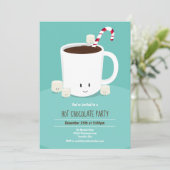 Hot Chocolate Hot Cacao Kerstfeest Blauwgroen Kaart (Staand voorkant)