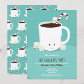 Hot Chocolate Hot Cacao Kerstfeest Blauwgroen Kaart (Voorkant / Achterkant)