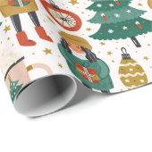 Hot Chocolate Kerstboom Ornamenten Vakantie Cadeaupapier (Rol Hoek)