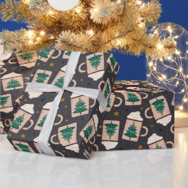 Hot Chocolate Kerstboom Vakantie Cadeaupapier