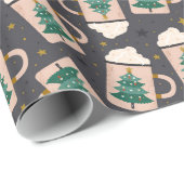 Hot Chocolate Kerstboom Vakantie Cadeaupapier (Rol Hoek)