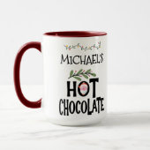 Hot Chocolate Kerstman & aangepaste naam Mok (Links)