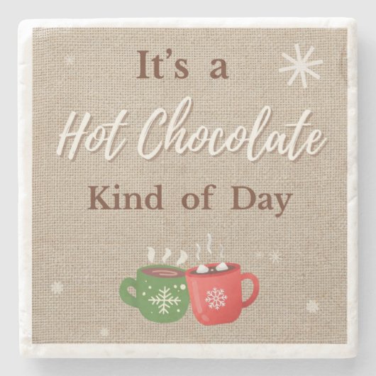 Hot Chocolate Kind of Day Cocoa Mugs Stenen Onderzetter (Voorkant)