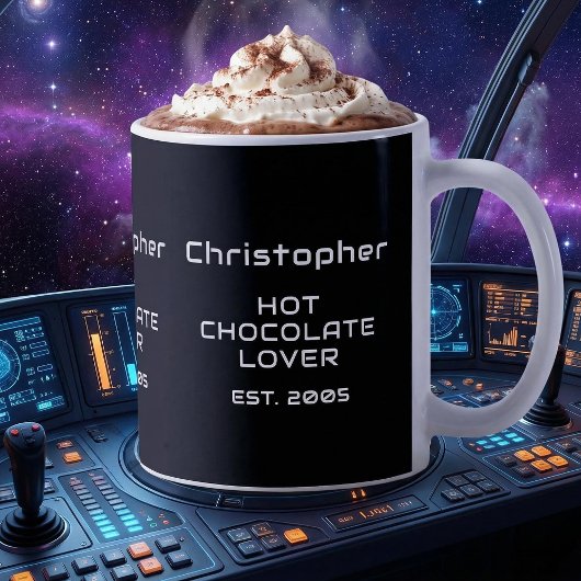 Hot Chocolate Lover White Sci-Fi Script Name Est. Koffiemok