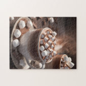 Hot Chocolate Marshmallows Stoom Gezellige Winter Legpuzzel (Horizontaal)