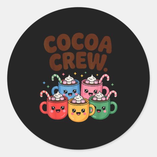 Hot Chocolate Matching Pajamas Cocoa Crew Cute Chr Ronde Sticker (Voorkant)