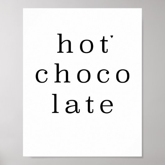 Hot chocolate - minimalistic typography poster (Voorkant)